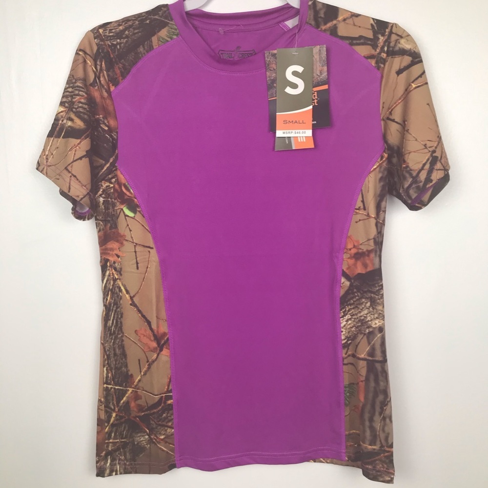 Trail Crest Tee NWT‎ Short Sleeve Camo T-Shirt Women Size Small Highland Forest